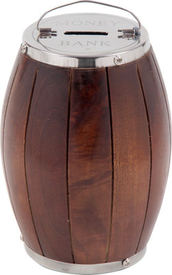 

Fab Handicraft Money Bank 7 Inch Coin Bank(Brown)