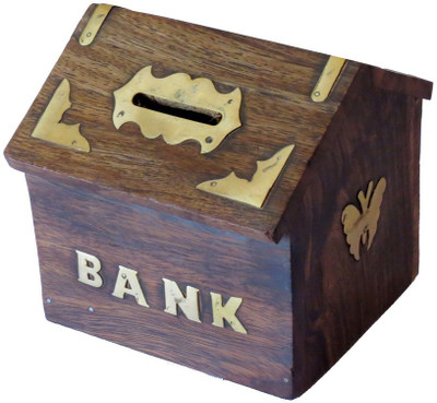 

Craftspoint wooden coin bank Coin Bank(Brown)