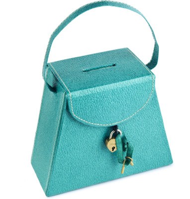 

Eco-Leatherette Handcrafted Coin Bank(Green)