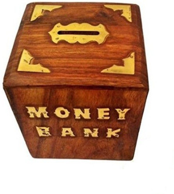 

Desi Karigar Square Coin Bank(Brown, Yellow)