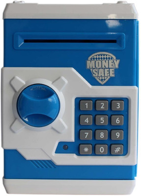 

SMT Money Safe Kids Piggy Savings Bank with Electronic Lock (Blue & White) Coin Bank(Multicolor)