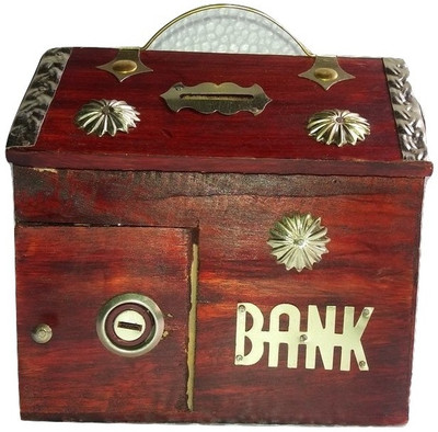 

OnlinePurchas Wooden Red Hut With Handle Coin Bank(Multicolor)