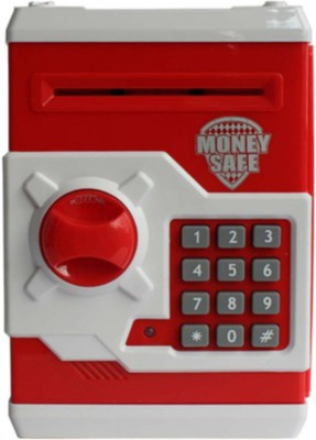 

A2B Grey And White Coin Bank Money Safe Atm Machine Coin Bank(White, Maroon)