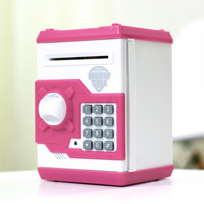 

Tickles Money Safe Saving ATM Bank With Electronic Bank Coin Bank(Pink)