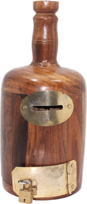 

Frabjous Bottle Shaped Design Coin Bank(Brown)