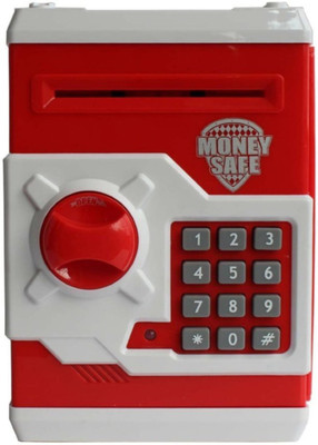

Emob Money Safe Smart Electronic Lock Piggy /Note Safe with Locker Key Coin Bank(Red)