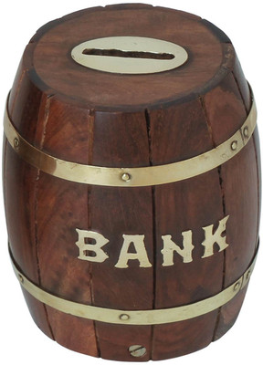 

Fine Craft India FCI-money-dholak_small Coin Bank(Brown)