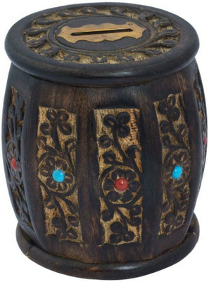 OnlinePurchas Barrel Shape Coin Bank(Multicolor)