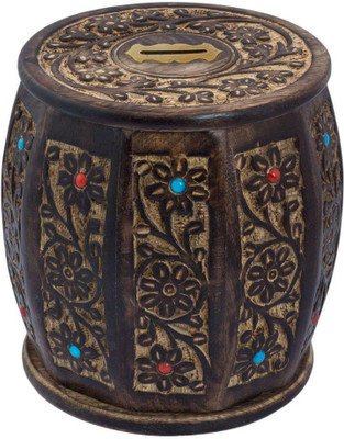 

Antiqua Vgroup dholak type Coin Bank(Brown)