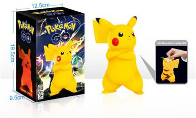 

Kiditos Cute Pokemon Pikachu Piggy Coin Bank Figure Coin Bank(Yellow)