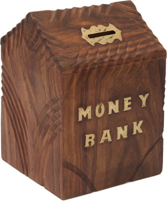 

JaipurCrafts Decorative Hut Coin Bank(Brown, Gold)