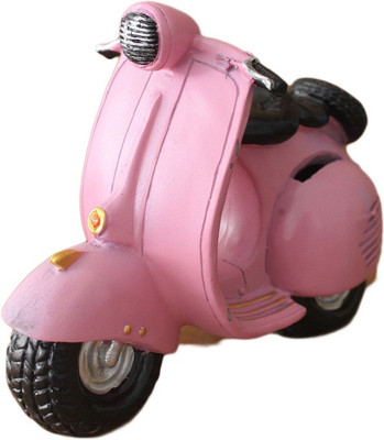 

GeekGoodies Scooter Vespa Design Decorative Showpiece With Piggy Coin Bank(Pink)