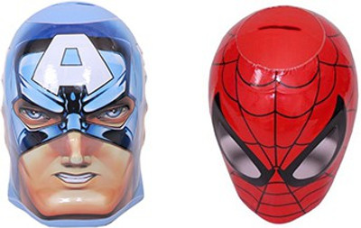 

Marvel Set of Spiderman and Captain America Shape Coin Bank(Multicolor)