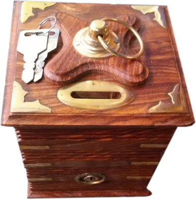 

R R HANDICRAFT Coin Box 1 Coin Bank(Brown)