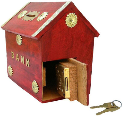 

Desi Karigar Money Bank Coin Bank(Brown, Gold)