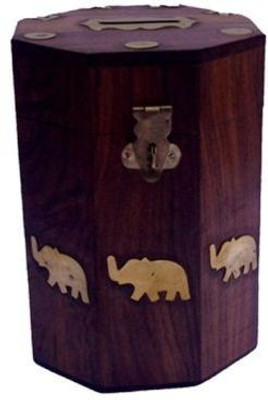 

Woodkartindia 117-WKi Coin Bank(Brown)