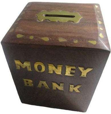 

India Craft mart Money box Coin Bank(Brown)