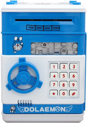 

Stuff Jam Adorable Cartoon Character Featured Electronic Piggy Bank Coin Bank(Blue)