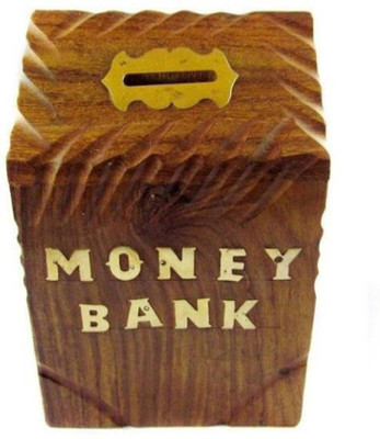 

india wooden handi craft wooden sheesham money bank Coin Bank(Brown)