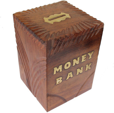 

Quikzee Creation Wooden Coin Bank(Brown)