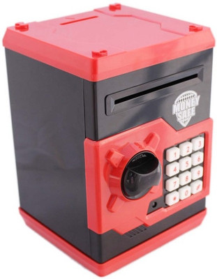 

Lotus Money Safe Electronic Locker Coin & Note Bank Coin Bank(Red, Black)