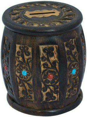 

MartCrown Barrel shape Coin Bank(Brown)