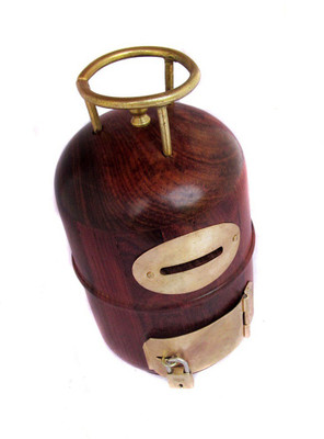 

Asma Collection Woodkartindia Cylinder Coin Bank(Brown)