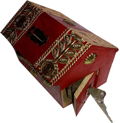 

india wooden handi craft RED MONEY BANK Coin Bank(Red)