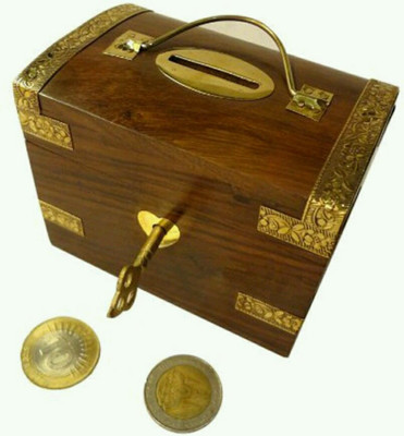 MartCrown Piggy coin Coin Bank(Brown)