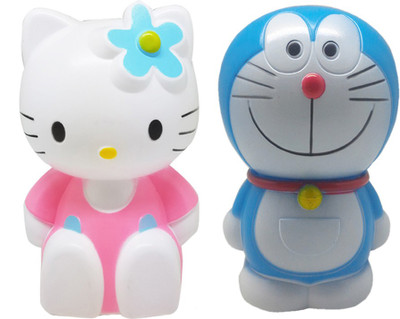 

Tuelip Combo of Two Cute Hello Kitty And Doremon Piggy Bank Coin Bank(Multicolor)