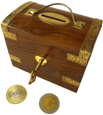 

Craftspoint coin bank chest design money bank Coin Bank(Brown)