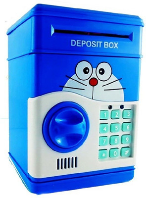 

AZI New Doraemon Money Safe Deposit Machine With Digita Password l Unlock Coin Bank(Multicolor)
