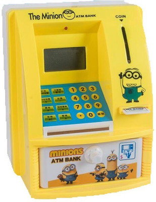 

Allin1 ATM Machine Piggy Bank with Personal Card & LCD Display toy for Kids Coin Bank(Multicolor)