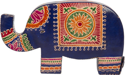 

The Indian Handicraft Store Large Blue Leather Elephant Bank Coin Bank(Multicolor)