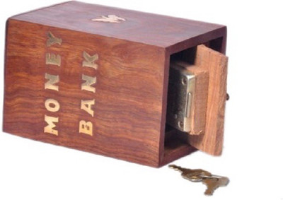

HanumantCreations Designer Wooden Money Coin Bank(Brown)