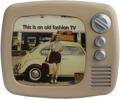 Tootpado Retro Style Tv With Photo Frame Piggy Kiddy Savings Money Coin Bank(Yellow)