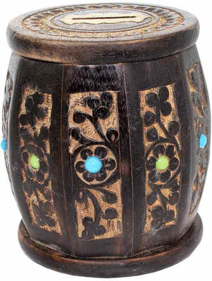 

Desi Karigar small drum Coin Bank(Brown)