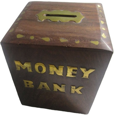 

Mayur enterprises Brown Wooden Handicraft Money Bank Box Coin Bank(Brown)