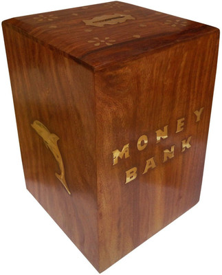 

Alishba wooden money Coin Bank(Brown)