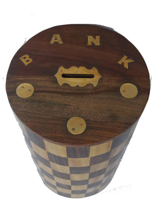 

Handicraft CHESS DESIGN MONEY BANK HEIGHT- 24CM Coin Bank(Brown, Yellow)