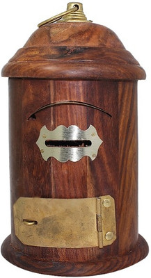 

Mayur enterprises Wooden Mounted Money Bank Coin Bank(Brown)