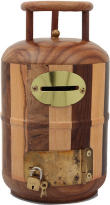 

JaipurCrafts Decorative Cylinder Coin Bank(Brown)