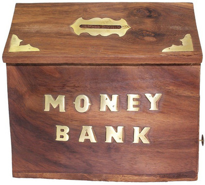 

Antiqua Vgroup wooden money box Coin Bank(Brown)