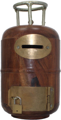 

Desi Karigar cylinder Coin Bank(Brown)