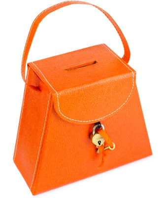 

Eco-Leatherette Handcrafted Coin Bank(Orange)