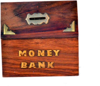 

Woodpedlar Sheesam Wood Handicraft Hut ShapedTredy Children Piggy Money Coin Bank(Brown)