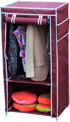 

Raunak Deluxe Stainless Steel Collapsible Wardrobe(Finish Color - MAROON)