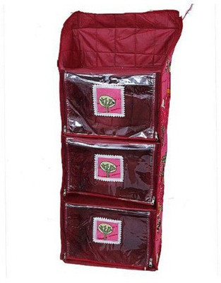 

Kuber Industries Hanging Cotton Collapsible Wardrobe(Finish Color - Maroon)