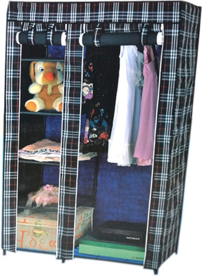 

Muren Cotton Collapsible Wardrobe(Finish Color - Check Print)