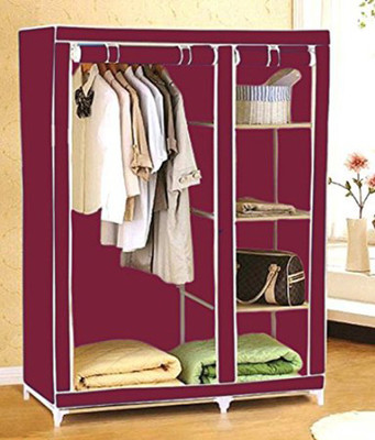 

Evana Carbon Steel Collapsible Wardrobe(Finish Color - Wine Red)
